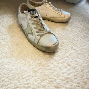 Golden Goose White and Gray Sneakers